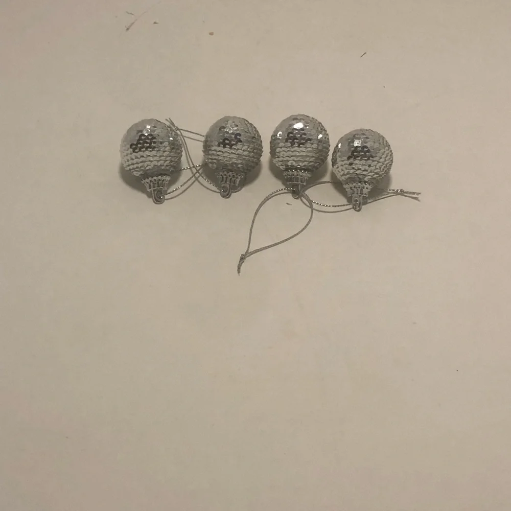 Sequin Disco Ball  Ornaments - Set of 4
